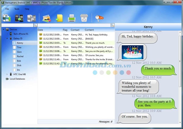 Backuptrans Android SMS + MMS to iPhone Transfer