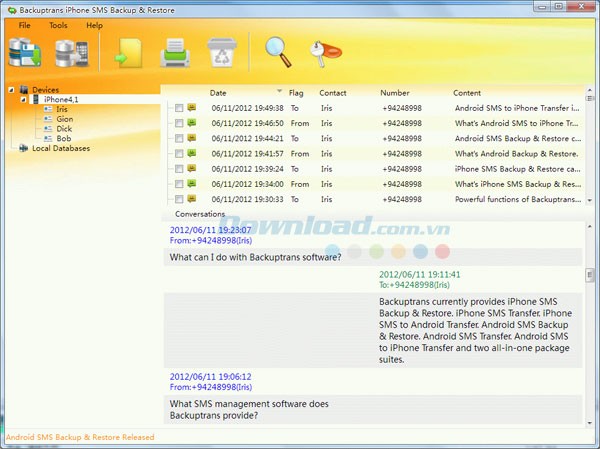 Backuptrans iPhone SMS Backup & Restore