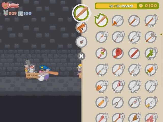 Vô số vũ khí mạnh mẽ bao gồm cả đánh cận chiến và tầm xa