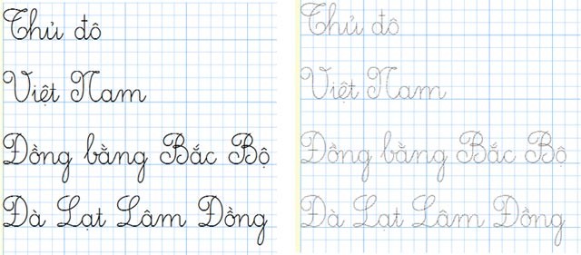 Luyện viết chữ có cả mẫu chữ nét đứt