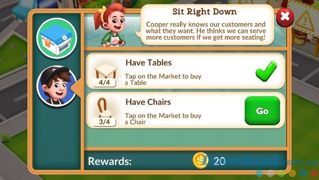 Hoàn thành nhiệm vụ để lên cấp