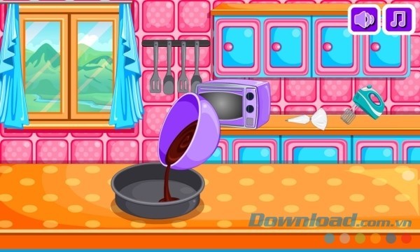 Thiết kế đồ họa dễ thương của Baking Black Forest Cake cho Android