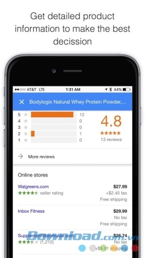 Bakodo Pro cho iOS cung cấp thông tin chi tiết sản phẩm