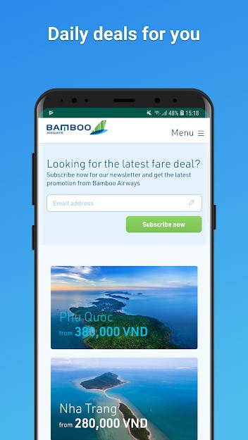 Các chuyến bay giảm giá trên Bamboo Airways