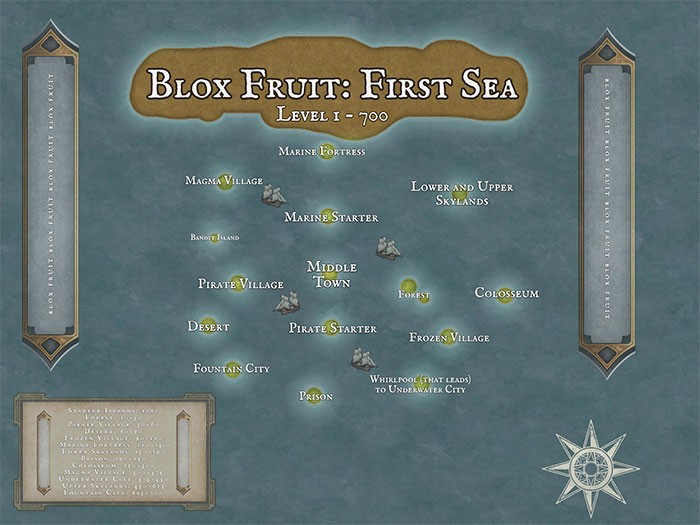 Blox Fruits Map - All Islands, Locations & Level Requirements