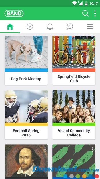 BAND với giao diện màn hình chính