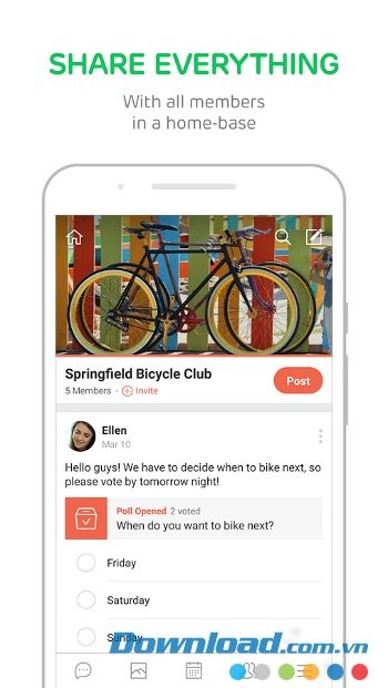 Band với giao diện chia sẻ