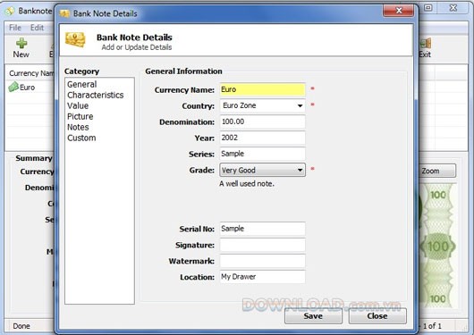 Banknote Collection Manager