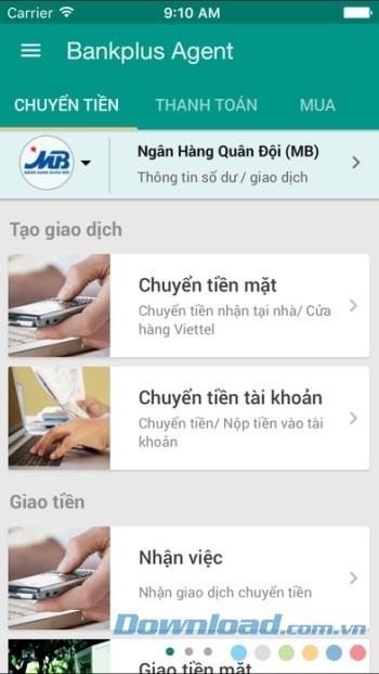 Giao diện chính của Bankplus Agent