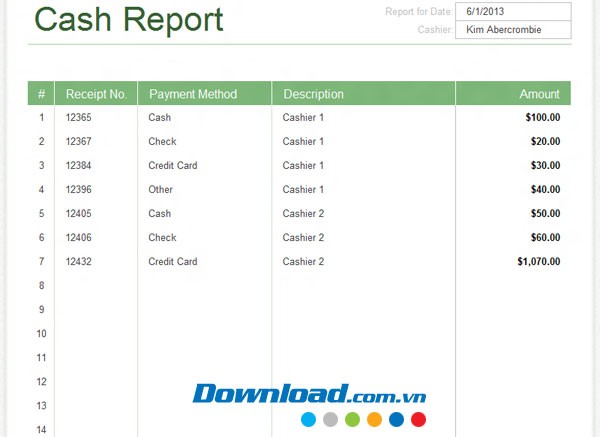 Báo cáo tiền mặt