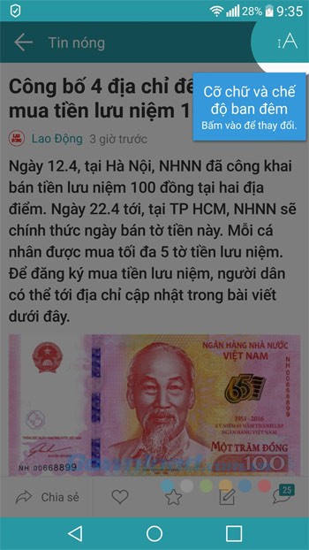 Báo mới cho Android