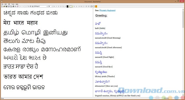 Chỉnh sửa tài liệu Unicode với BarahaPad