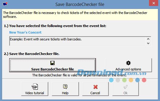 Lưu file BarcodeChecker