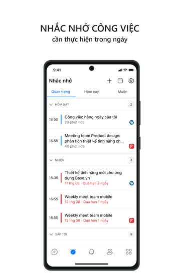 Hỗ trợ nhắc nhở công việc