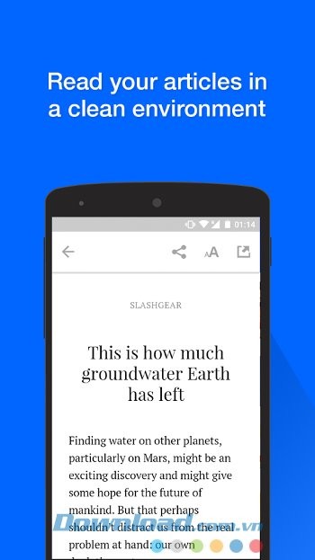 Giao diện đọc báo trên Basket