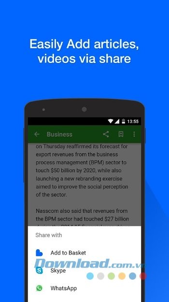 Chia sẻ nội dung dễ dàng với Basket