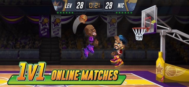 Tham gia các trận đấu bóng rổ 1v1 online gây cấn trong game Basketball Arena