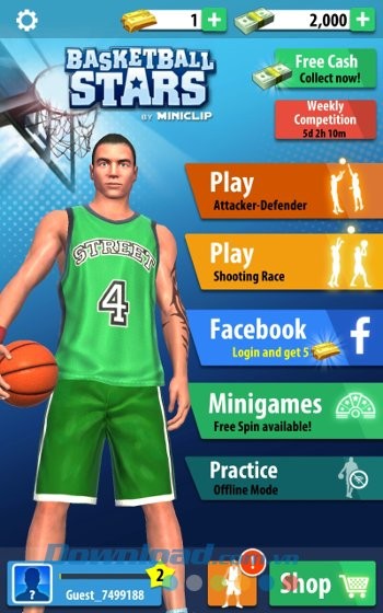 Giao diện game Basketball Stars
