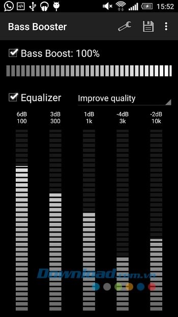 Giao diện ứng dụng Bass Booster