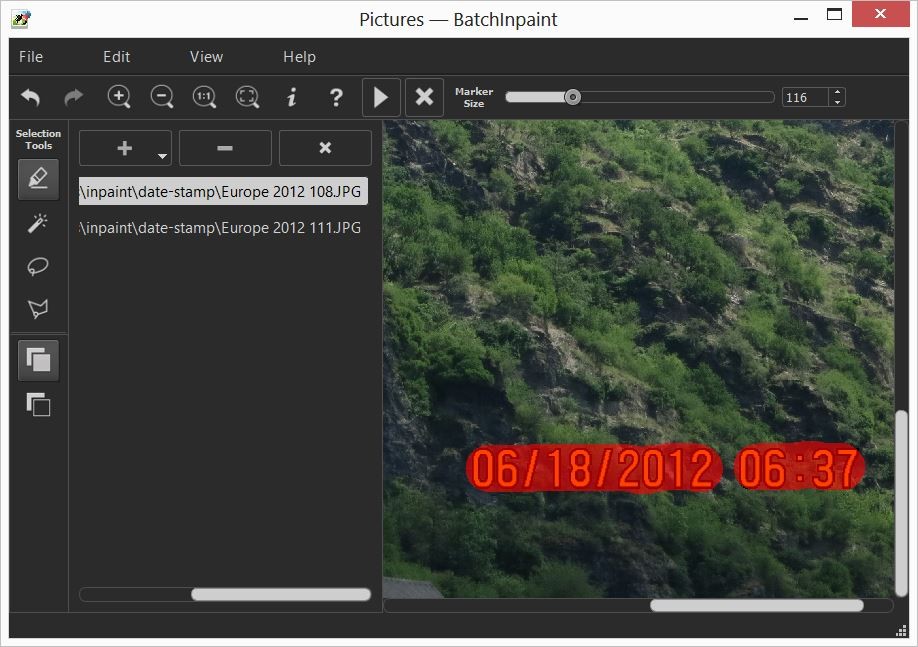Chọn vùng muốn xóa