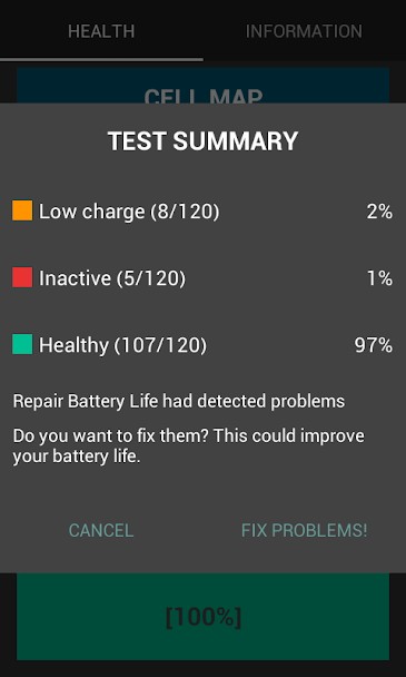 Battery Repair Life Pro kiểm tra các thông số pin