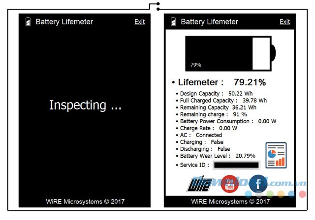 Phần mềm quản lý pin Battery Lifemeter