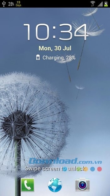 Hiển thị phần trăm pin trên thanh trạng thái