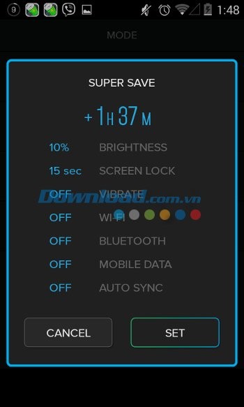 Chế độ siêu tiết kiệm pin của Battery Saver