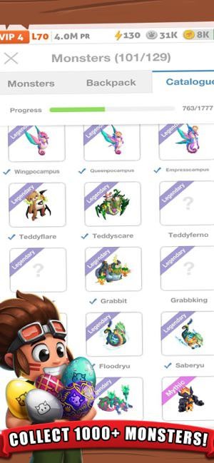 Thu thập hàng nghìn quái vật