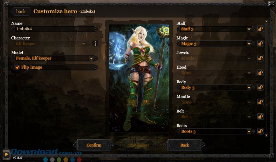 Tùy biến cho nhân vật