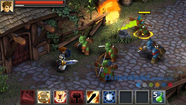 Giao diện chơi trong game Battleheart Legacy trên Android
