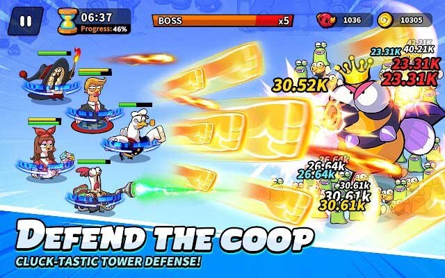 Bawk Bawk Rush cho bạn phòng thủ co-op cùng các chiến binh gà