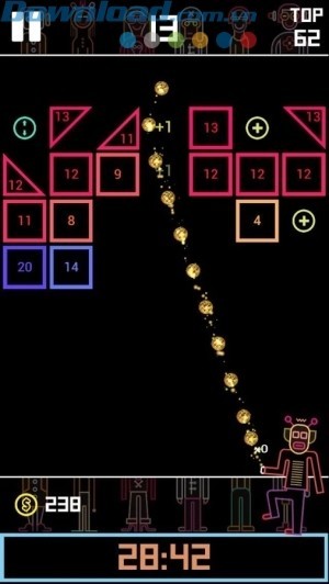 Bắn bóng để phá vỡ các khối gạch