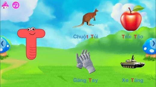 Giao học chữ trong Bé Vui Học