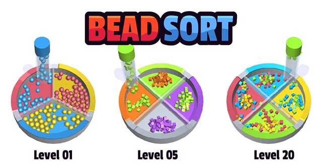 Hút các hạt cùng màu và thả chúng vào các khay trong Bead Sort