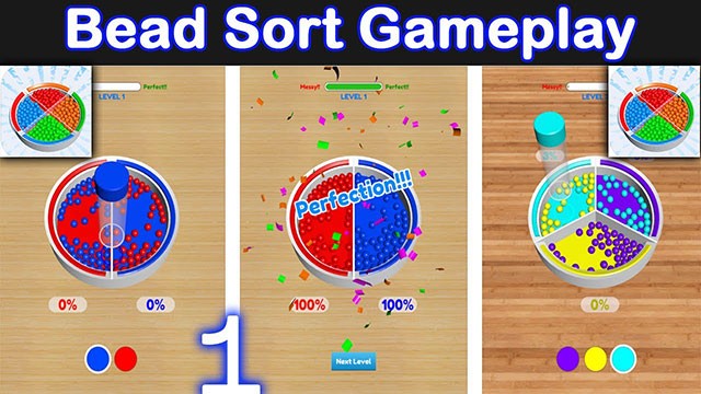 Game nhặt bóng màu sắc vui nhộn Bead Sort