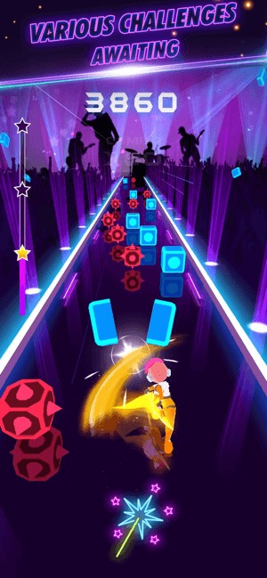 Chơi trên con đường âm nhạc ngập ánh sáng neon