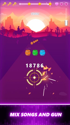 Beat Fire 3D là game kết hợp giữa âm nhạc và tiếng súng