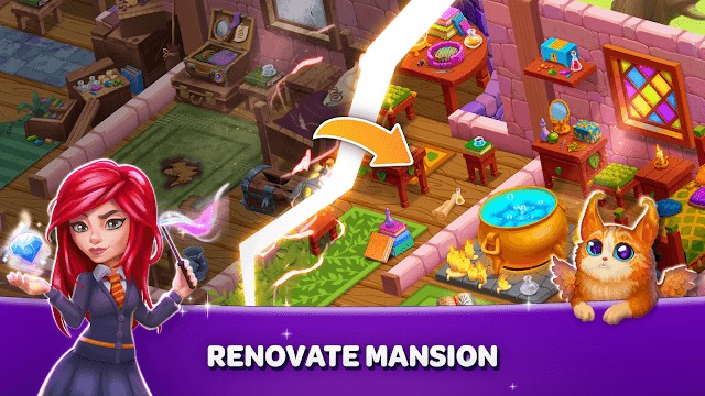 Chơi game match-3 Becharmed và trang trí, cải tạo lâu đài