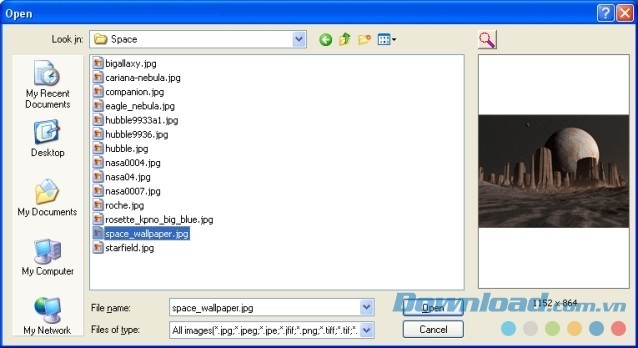 Chọn bất kỳ ảnh bạn muốn để Bee Wallpapers thiết lập làm nền máy tính