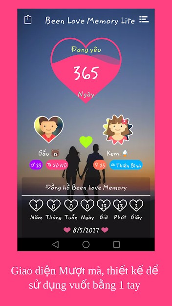 Ứng dụng đếm ngày tình yêu Been Love Memory Lite