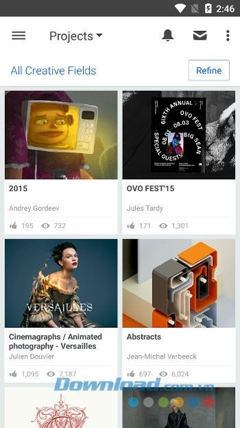 Theo dõi các dự án trên Behance