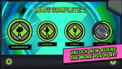 Biến đổi thành 1 trong 4 biến thể Alien khác nhau