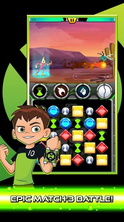 Ben 10 Heroes có cơ chế chiến đấu theo phong cách match-3 thú vị