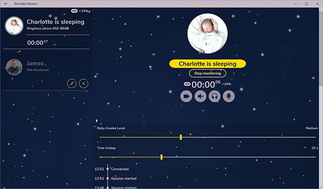 Nhận thông báo khi trẻ thức giấc, khóc hay có biểu hiện bất thường nào