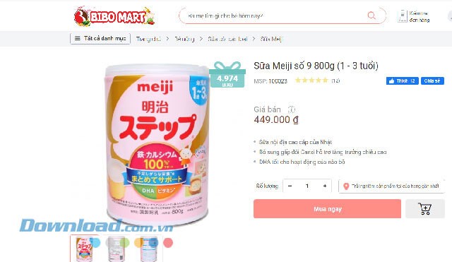 Đặt mua hàng trên Bibo Mart