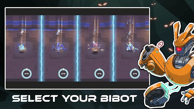 Chọn Bibot đồng hành cùng bạn khi chiến đấu trong game Bibots