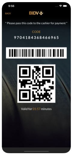 Thanh toán bằng quét mã QR Code trên BIDV Pay Plus