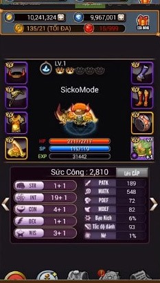 Nâng cấp nhân vật trong Biệt Đội Phép Thuật