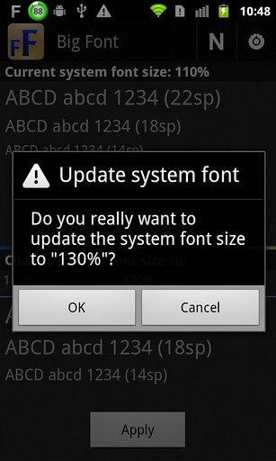 Big Font (change font size) for Android